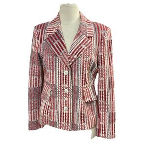 Cabi Nautical jacket. Red Multi-Stripe Women’s Tailored Blazer